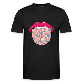 Wolf Tongue - Men's Functional T-Shirt - black - Front - AI Model Male 178 dark (178cm)
