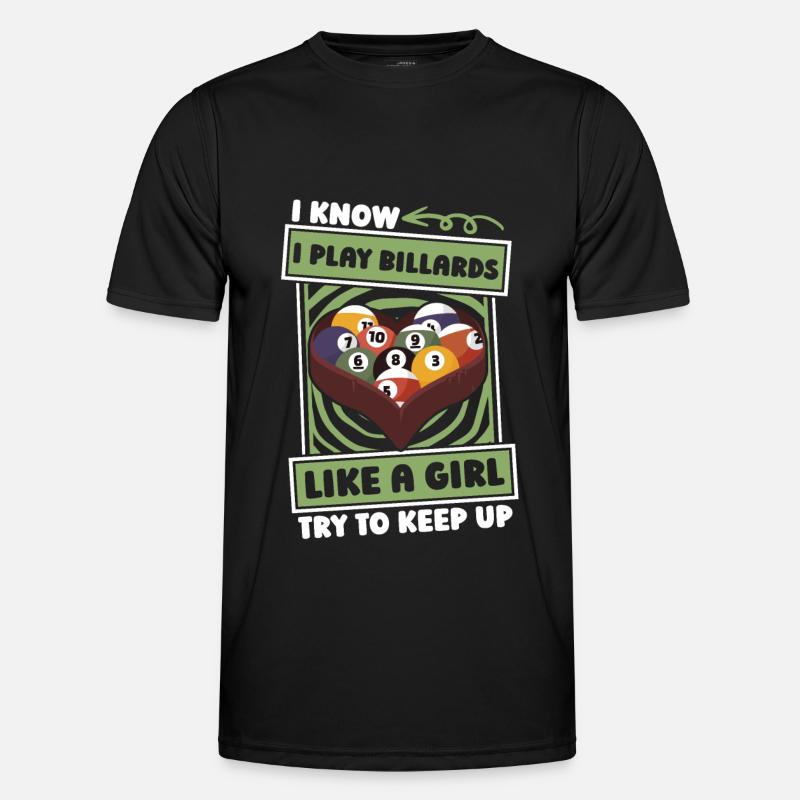 Billard Mädchen - Männer Funktions-T-Shirt - Schwarz