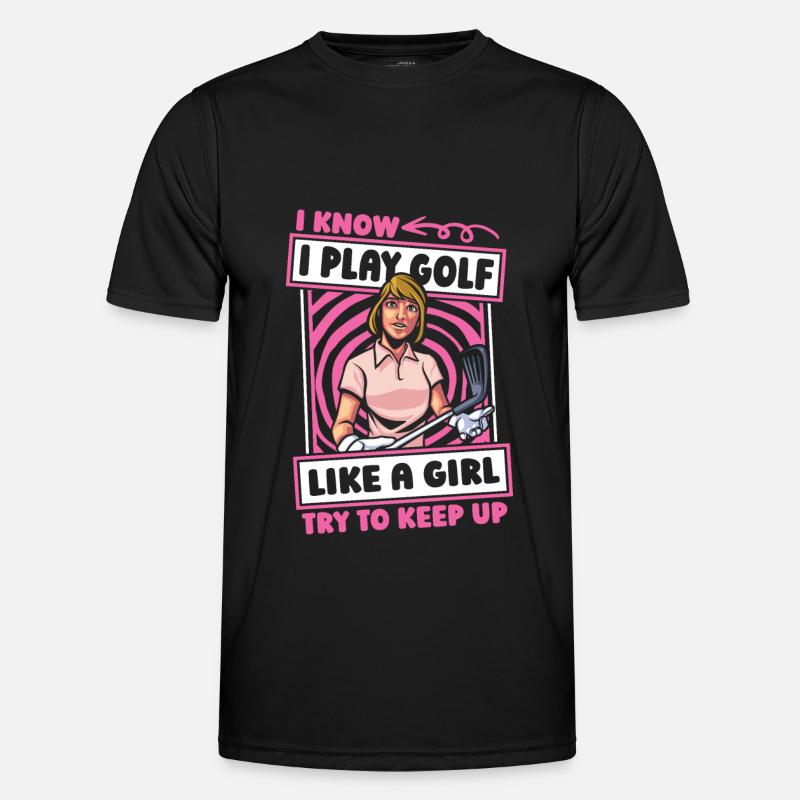 Golf Golfer Golfen Mädchen - Männer Funktions-T-Shirt - Schwarz