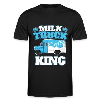 Cow Milk King Milk Wagon - Men's Functional T-Shirt - black - Front - AI Model Male 178 dark (178cm)