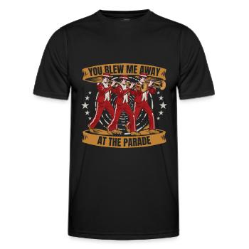 marching band, trombone, parade - Men's Functional T-Shirt - black - Front - AI Model Male 178 dark (178cm)