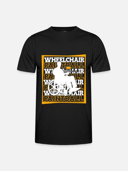 Paintball Rollstuhl - Männer Funktions-T-Shirt - Schwarz