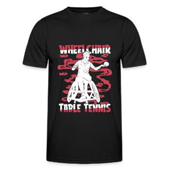 Tischtennis Pingpong Rollstuhl - Männer Funktions-T-Shirt - Schwarz - Vorne - AI Model Male 178 dark (178cm)