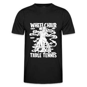 Tischtennis Pingpong Rollstuhl - Männer Funktions-T-Shirt - Schwarz - Vorne - AI Model Male 178 dark (178cm)