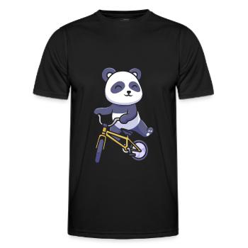 Großer Panda Pandabär Fahrrad - Männer Funktions-T-Shirt - Schwarz - Vorne - AI Model Male 178 dark (178cm)