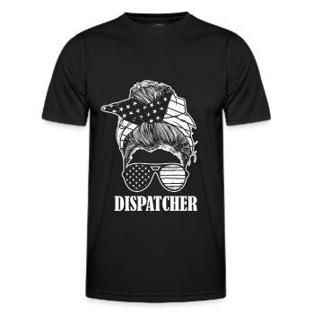 Répartiteur du centre de contrôle des appels d’urgence - T-shirt sport Homme - noir - Devant - AI Model Male 178 dark (178cm)