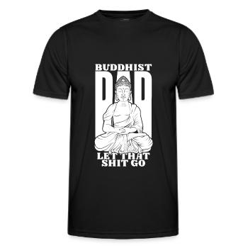 Buddha Buddhist Papa - Männer Funktions-T-Shirt - Schwarz - Vorne - AI Model Male 178 dark (178cm)