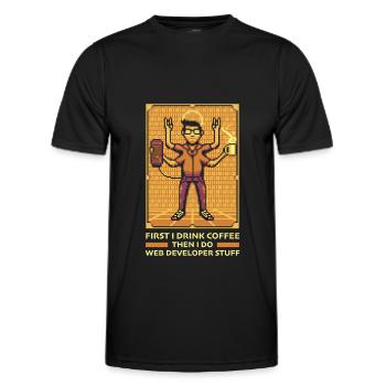 Web Entwickler Webdeveloper Kaffee - Männer Funktions-T-Shirt - Schwarz - Vorne - AI Model Male 178 dark (178cm)
