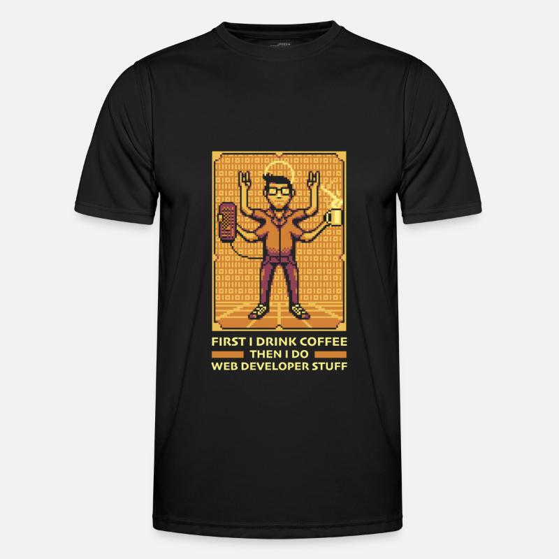 Web Entwickler Webdeveloper Kaffee - Männer Funktions-T-Shirt - Schwarz