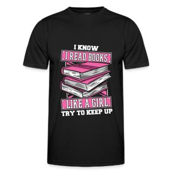 Livre Rat de bibliothèque Rat de bibliothèque Fille - T-shirt sport Homme - noir - Devant - AI Model Male 178 dark (178cm)