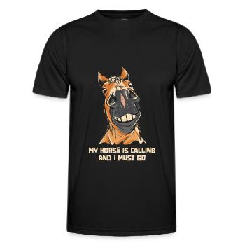 Équitation équestre amusante Endurance - T-shirt sport Homme - noir - Devant - AI Model Male 178 dark (178cm)