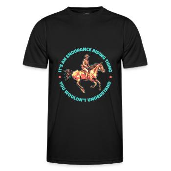 Équitation équestre cool Endurance - T-shirt sport Homme - noir - Devant - AI Model Male 178 dark (178cm)