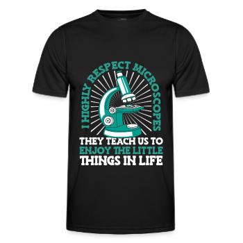 Biologie Biologe Mikroskop - Männer Funktions-T-Shirt - Schwarz - Vorne - AI Model Male 178 dark (178cm)