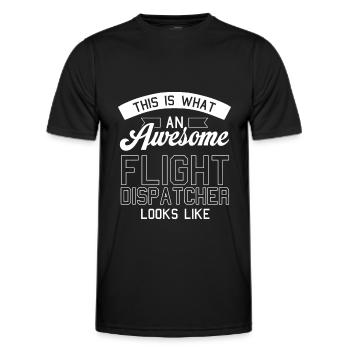 Distributeur de vols du centre de contrôle des appels d’urgence - T-shirt sport Homme - noir - Devant - AI Model Male 178 dark (178cm)