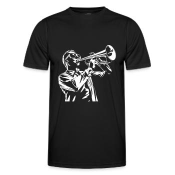 Fan train marching band - Men's Functional T-Shirt - black - Front - AI Model Male 178 dark (178cm)