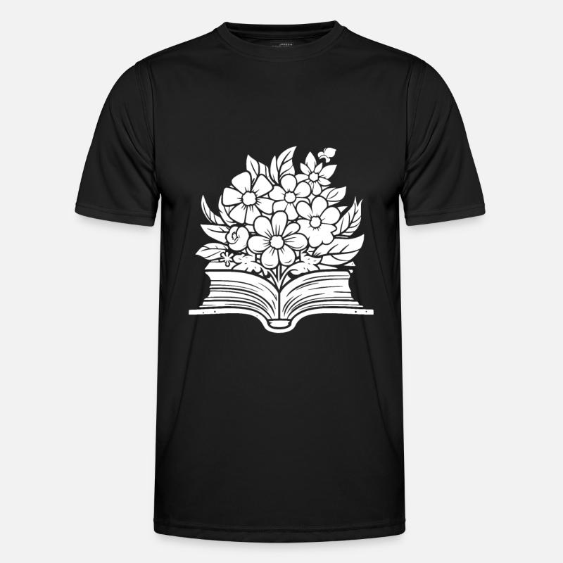 Buch Leseratte Bücherwurm - Männer Funktions-T-Shirt - Schwarz