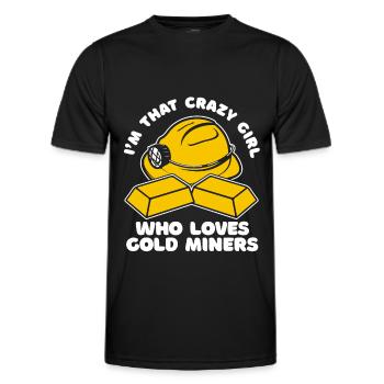Gold Gold Mining Gold Mining Girl - Men's Functional T-Shirt - black - Front - AI Model Male 178 dark (178cm)