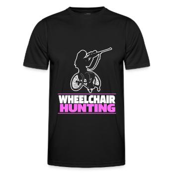 Hunting Hunter Hunting Cool Wheelchair Hunting - Men's Functional T-Shirt - black - Front - AI Model Male 178 dark (178cm)