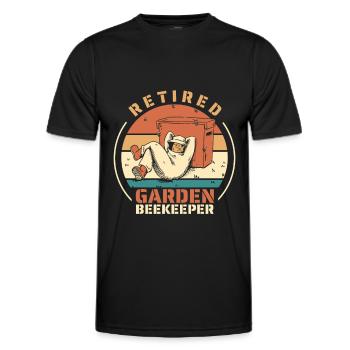 Amateur gardeners Retired garden garden bees - Men's Functional T-Shirt - black - Front - AI Model Male 178 dark (178cm)