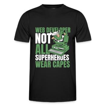 Web Entwickler Webdeveloper Superheld - Männer Funktions-T-Shirt - Schwarz - Vorne - AI Model Male 178 dark (178cm)