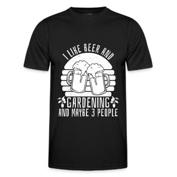 Hobby gardener garden garden beer - Men's Functional T-Shirt - black - Front - AI Model Male 178 dark (178cm)