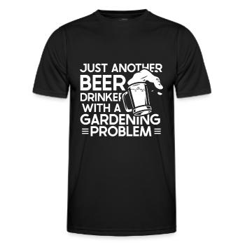 Hobby gardener garden garden beer - Men's Functional T-Shirt - black - Front - AI Model Male 178 dark (178cm)