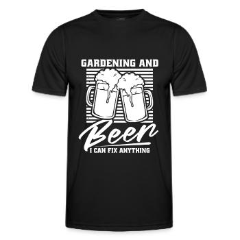 Hobby gardener garden garden beer - Men's Functional T-Shirt - black - Front - AI Model Male 178 dark (178cm)