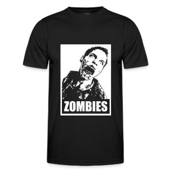 Affiche d’Halloween zombie - T-shirt sport Homme - noir - Devant - AI Model Male 178 dark (178cm)