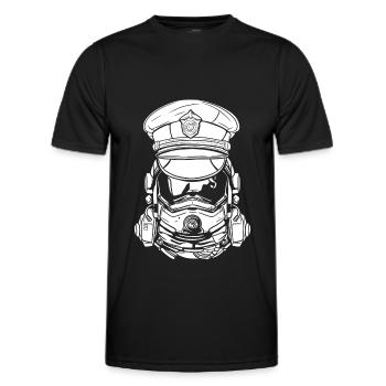 Policeman Police - Men's Functional T-Shirt - black - Front - AI Model Male 178 dark (178cm)