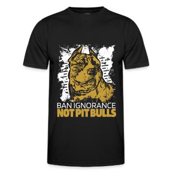 Pitbull Ignorance Pitbull Ban - Men's Functional T-Shirt - black - Front - AI Model Male 178 dark (178cm)