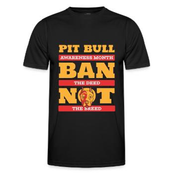Pitbull Awareness Pitbull Interdiction - T-shirt sport Homme - noir - Devant - AI Model Male 178 dark (178cm)