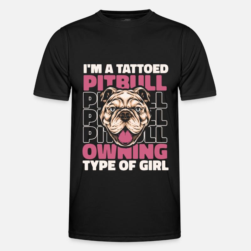 Pitbull Mädchen Pitbull Verbot - Männer Funktions-T-Shirt - Schwarz