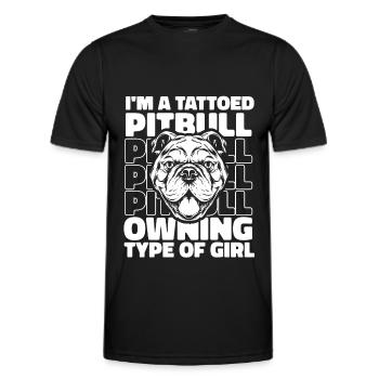 Pitbull Tattooed Pitbull Ban - Men's Functional T-Shirt - black - Front - AI Model Male 178 dark (178cm)