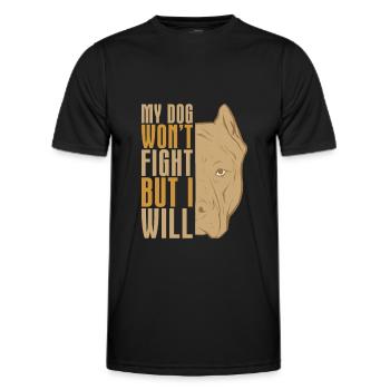 Pitbull Pitbull Interdiction - T-shirt sport Homme - noir - Devant - AI Model Male 178 dark (178cm)
