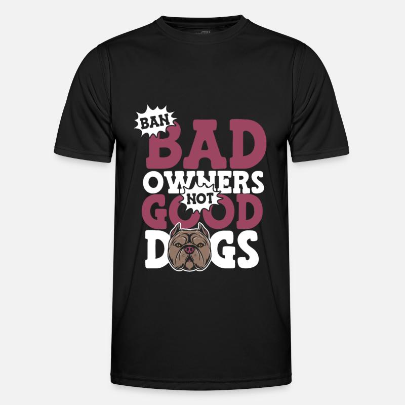Pitbull Pitbull Verbot - Männer Funktions-T-Shirt - Schwarz