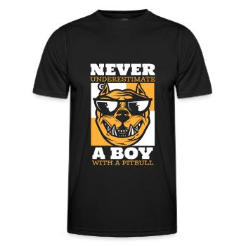Pitbull drôle Pitbull Interdiction - T-shirt sport Homme - noir - Devant - AI Model Male 178 dark (178cm)