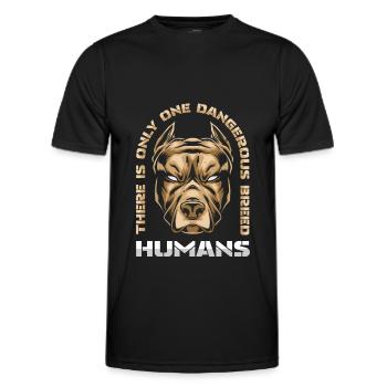 Pitbull Pitbull Interdiction - T-shirt sport Homme - noir - Devant - AI Model Male 178 dark (178cm)