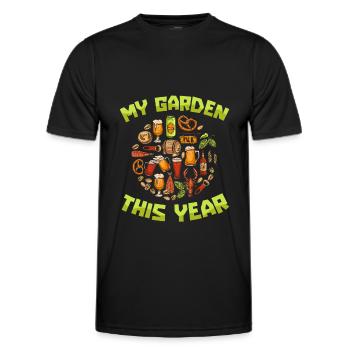 Hobby gardener garden garden beer - Men's Functional T-Shirt - black - Front - AI Model Male 178 dark (178cm)