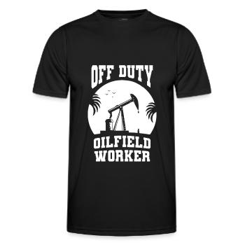Oil Field Oil Rig - Men's Functional T-Shirt - black - Front - AI Model Male 178 dark (178cm)