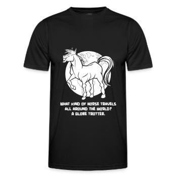 Horse Equestrian Endurance Riding - Men's Functional T-Shirt - black - Front - AI Model Male 178 dark (178cm)