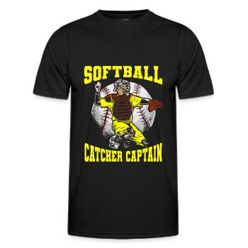 Softball - Men's Functional T-Shirt - black - Front - AI Model Male 178 dark (178cm)