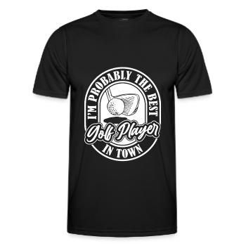Golf Golfer Golfen - Männer Funktions-T-Shirt - Schwarz - Vorne - AI Model Male 178 dark (178cm)