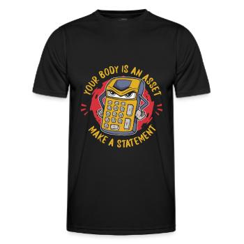Calculatrice de conseiller fiscal comptable - T-shirt sport Homme - noir - Devant - AI Model Male 178 dark (178cm)
