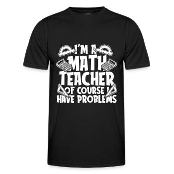 Professeur de mathématiques Professeur de mathématiques Tuteur de mathématiques - T-shirt sport Homme - noir - Devant - AI Model Male 178 dark (178cm)