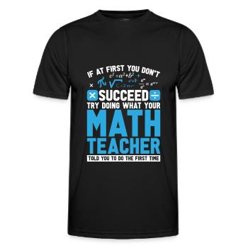 Math Teacher Math Teacher Equations - Men's Functional T-Shirt - black - Front - AI Model Male 178 dark (178cm)