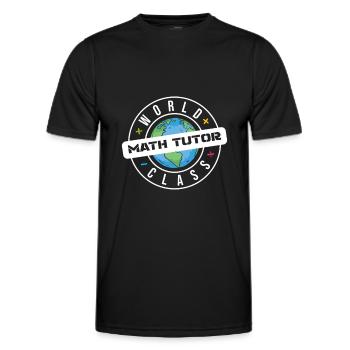 Professeur de mathématiques Professeur de mathématiques Tuteur de mathématiques - T-shirt sport Homme - noir - Devant - AI Model Male 178 dark (178cm)
