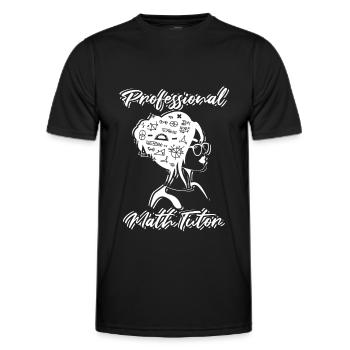 Professeur de mathématiques Professeur de mathématiques Tuteur de mathématiques - T-shirt sport Homme - noir - Devant - AI Model Male 178 dark (178cm)