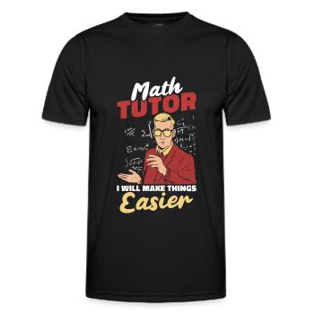 Math Teacher Math Teacher Funny - Men's Functional T-Shirt - black - Front - AI Model Male 178 dark (178cm)