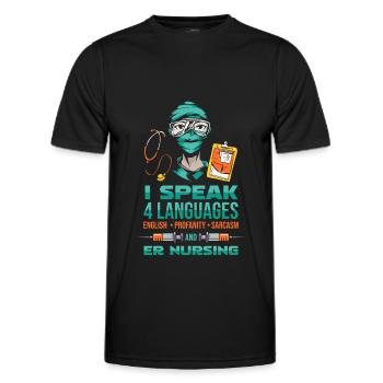 Infirmière d’urgence - T-shirt sport Homme - noir - Devant - AI Model Male 178 dark (178cm)