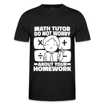 Math Teacher Math Teacher Homework - Men's Functional T-Shirt - black - Front - AI Model Male 178 dark (178cm)